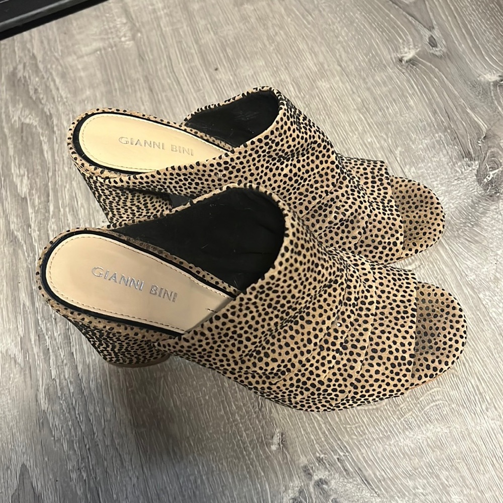 7.5 Gianni Bini Mules- barely worn- too big, were a gift. Super soft & comfy!